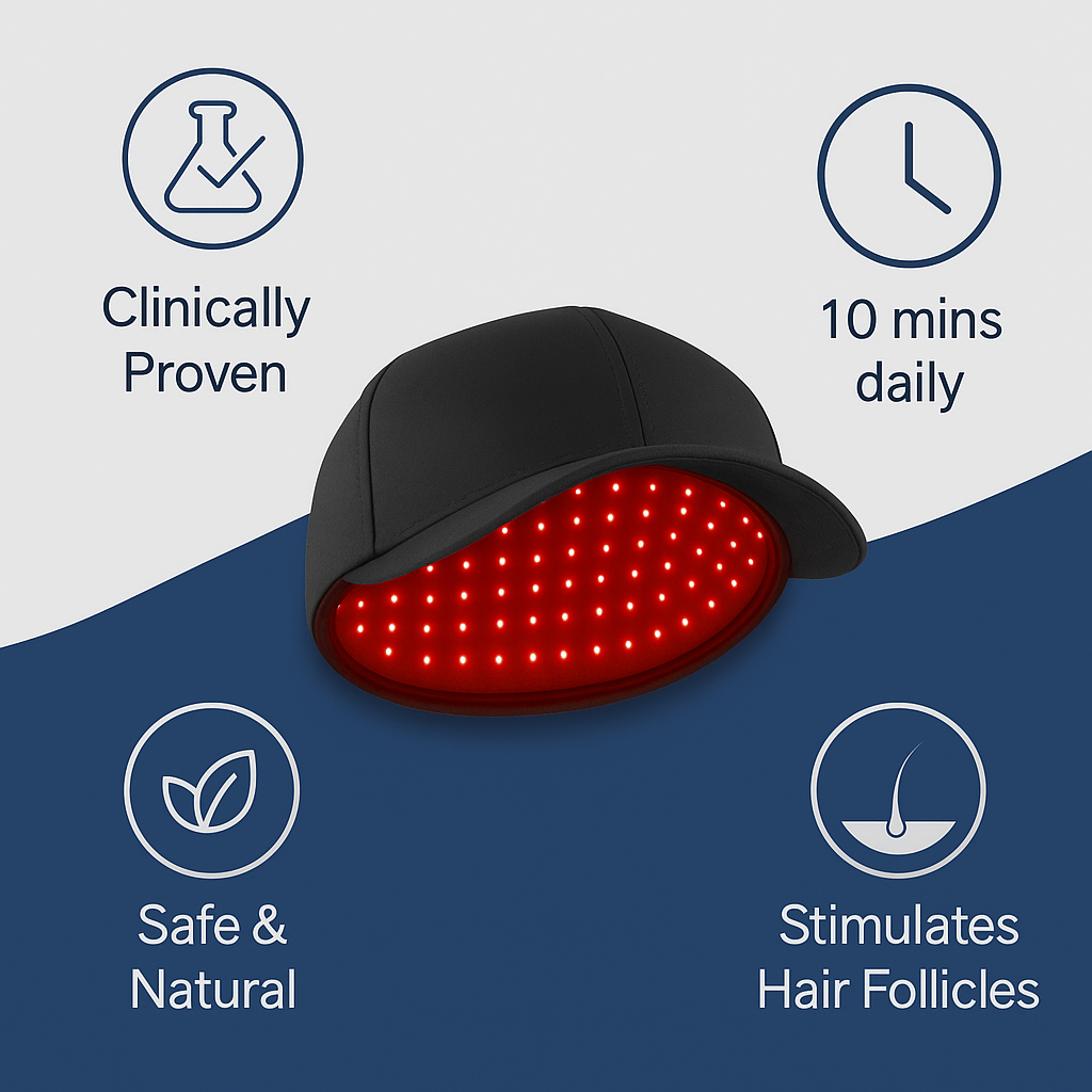 Hair Regrowth Cap - Red & Blue Light Hair Booster